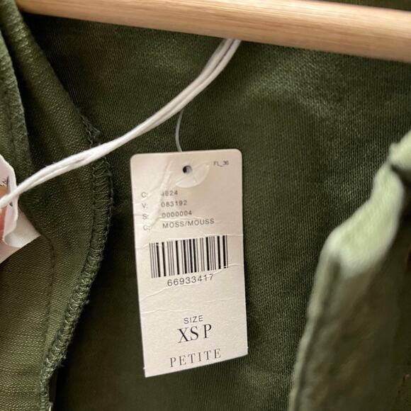 Pilcro Anthropologie Cropped Utility Jacket XSP Moss Splatter Military Artsy Raw - Picture 7 of 9